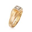 C. 1930 Vintage .30 Carat Old Mine Cut Diamond Solitaire Ring in 12kt Gold