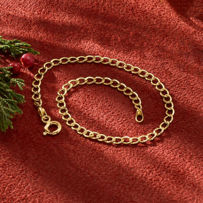 Italian 3mm 14kt Yellow Gold Curb-Link Bracelet
