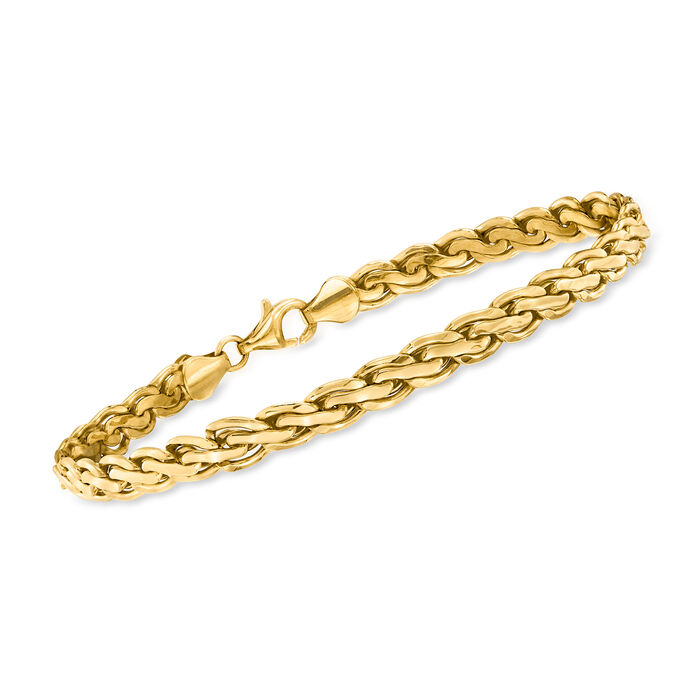 14kt Yellow Gold Flat Rope-Chain Bracelet