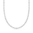 35.00 ct. t.w. CZ Tennis Necklace in Sterling Silver