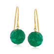 12.00 ct. t.w. Emerald Drop Earrings in 14kt Yellow Gold