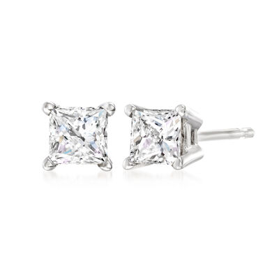 .50 ct. t.w. Princess-Cut Diamond Stud Earrings in 14kt White Gold