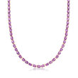 40.00 ct. t.w. Amethyst Tennis Necklace in 18kt Gold Over Sterling