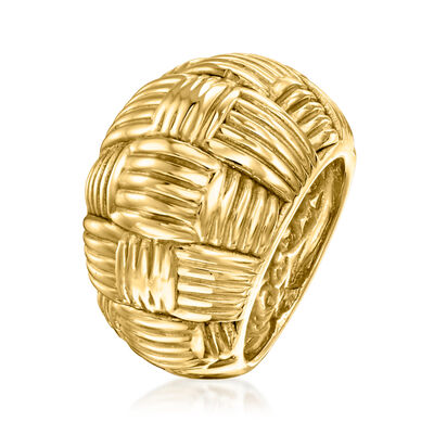 Italian 14kt Yellow Gold Basketweave Ring