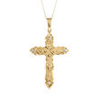 C. 1980 Vintage .75 ct. t.w. Diamond Cross Pendant Necklace in 14kt Yellow Gold