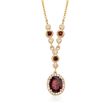 2.75 ct. t.w. Garnet and .30 ct. t.w. Diamond Necklace in 14kt Yellow Gold  