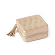 Wolf Designs &quot;Caroline&quot; Champagne Zippered Travel Jewelry Case