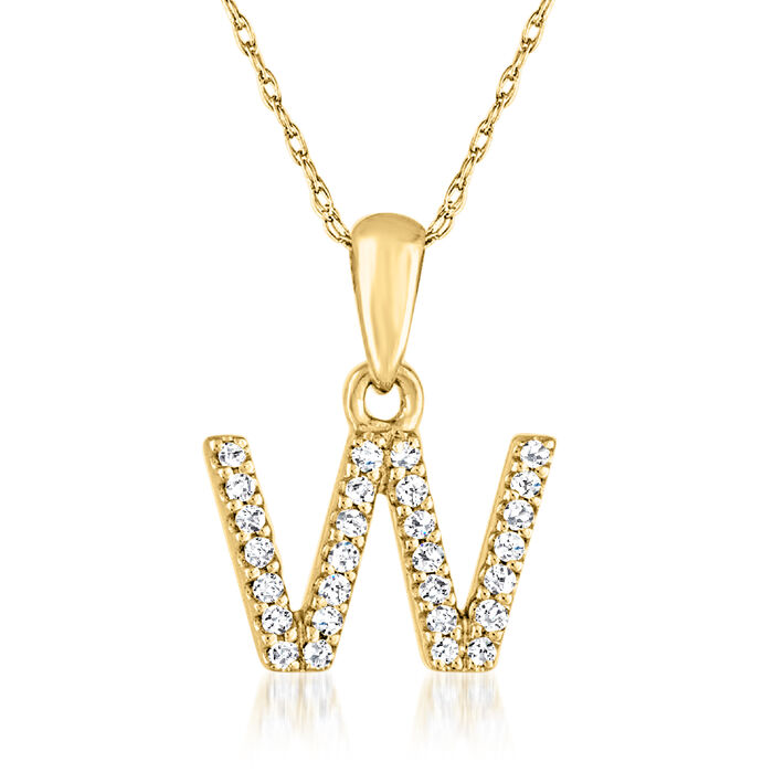 Diamond-Accented Initial Pendant Necklace in 14kt Yellow Gold
