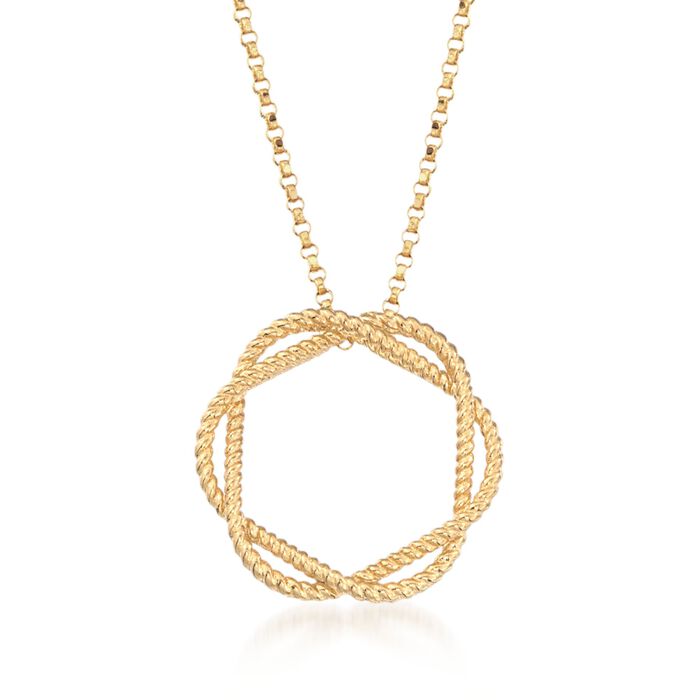 Roberto Coin &quot;Barocco&quot; Circle Pendant Necklace in 18kt Yellow Gold