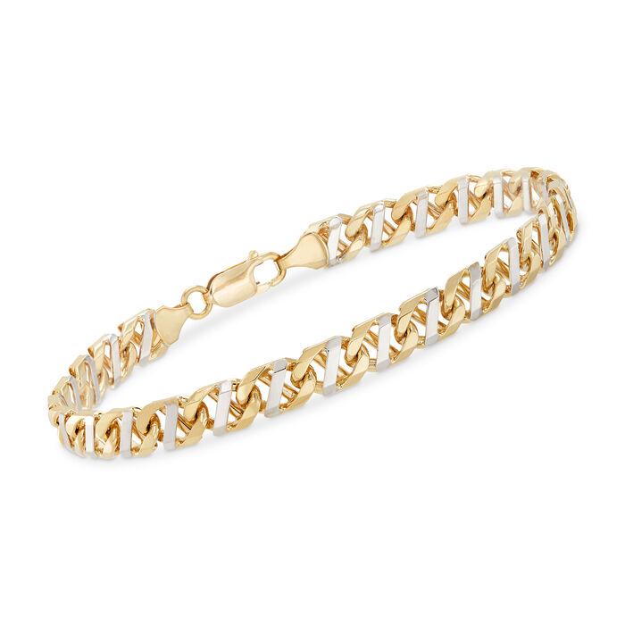 14kt Two-Tone Gold Mariner-Link Bracelet