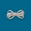 .20 ct. t.w. Diamond Bow Pin in Sterling Silver