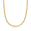 Men's 5.5mm 10kt Yellow Gold Rope-Chain Necklace