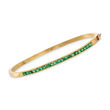 C. 1980 Vintage 1.25 ct. t.w. Emerald Bangle Bracelet in 18kt Yellow Gold