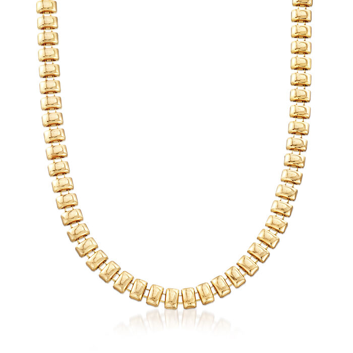 Gold-Plated Metal Small Bar Necklace