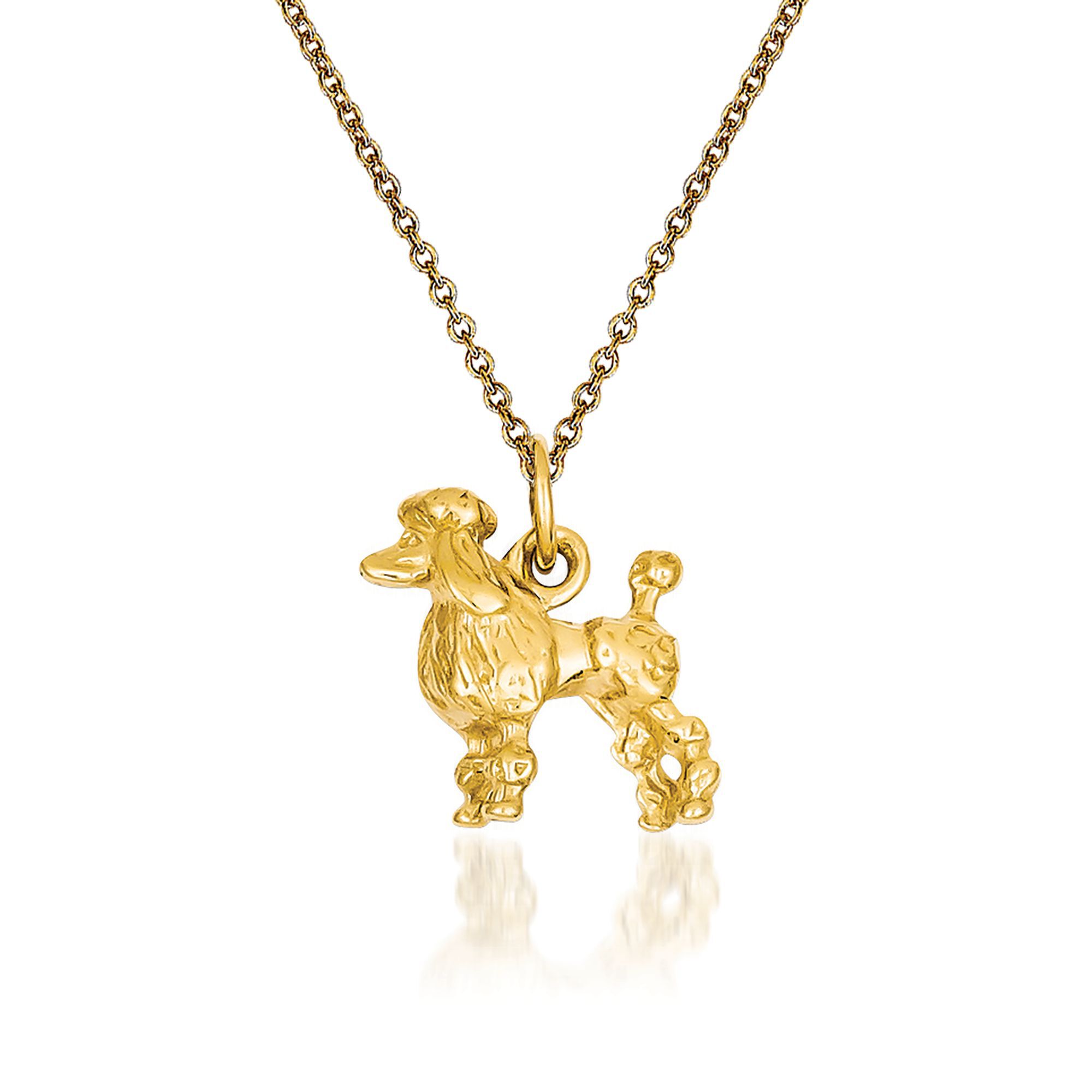 gold poodle necklace