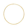 Italian 3mm 14kt Two-Tone Gold Reversible Omega Necklace