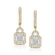 1.00 ct. t.w. Diamond Hoop Drop Earrings in 14kt Yellow Gold