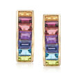 2.92 ct. t.w. Multi-Gemstone Drop Earrings in 14kt Yellow Gold