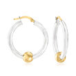 Cape Cod Jewelry Sterling Silver and 14kt Yellow Gold Hoop Earrings