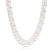 Italian Sterling Silver Seven Strand Bead Chain Necklace