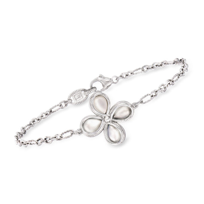 Judith Ripka &quot;Jardin&quot; Mother-of-Pearl Flower Bracelet in Sterling Silver