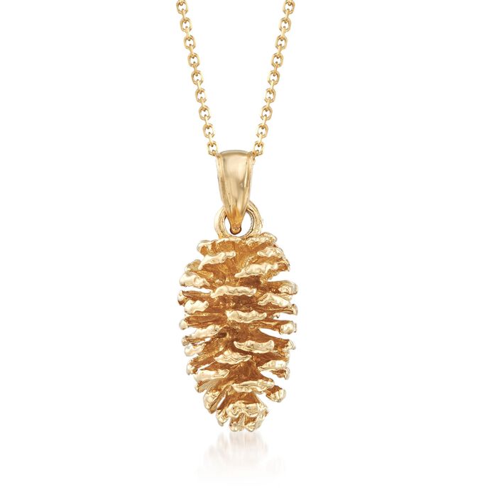 14kt Yellow Gold Pine Cone Pendant Necklace