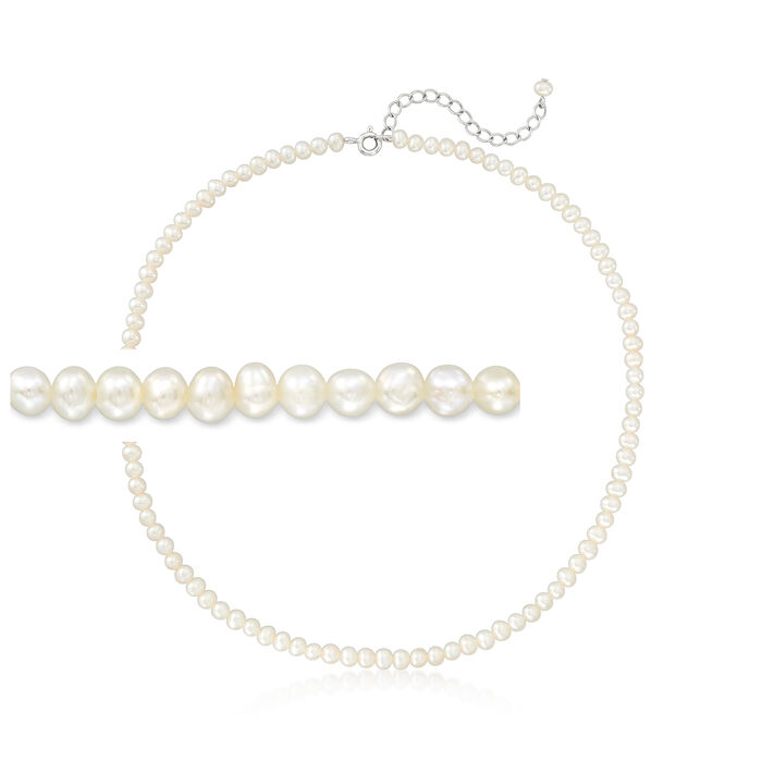 3.5-4.5mm Cultured Pearl Choker Necklace with Sterling Silver