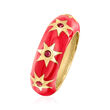 .20 ct. t.w. Ruby and Red Enamel Star Ring in 18kt Gold Over Sterling