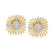 .33 ct. t.w. Diamond Starburst Earrings in 14kt Two-Tone Gold