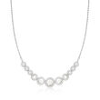3.5-6.5mm Cultured Pearl and 1.50 ct. t.w. White Topaz Necklace in Sterling Silver