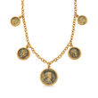 Italian Multi-Bronze Coin Necklace in 18kt Gold Over Sterling