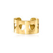 14kt Yellow Gold Heart Cutout Ear Cuff from Italy