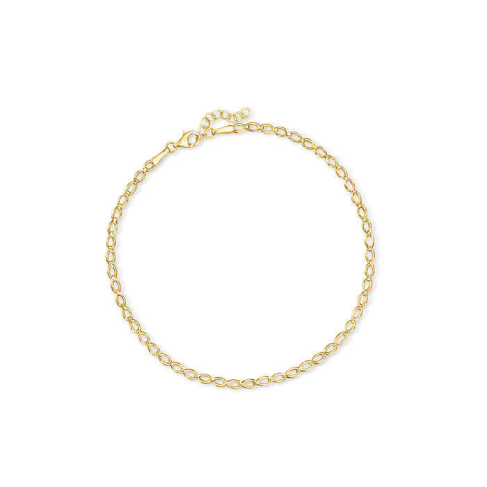 14kt Yellow Gold Oval-Link Anklet