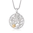 .15 ct. t.w. Diamond Sea Life Pendant Necklace in Sterling Silver with 14kt Yellow Gold