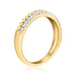 .20 ct. t.w. Diamond Two-Row Beaded Ring in 14kt Yellow Gold
