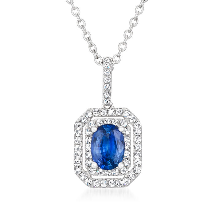 Le Vian &quot;Couture&quot; .70 Carat Cornflower Ceylon Sapphire Pendant Necklace with .33 ct. t.w. Vanilla Diamonds in Platinum