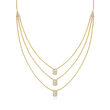 .50 ct. t.w. Diamond Three-Strand Necklace in 18kt Yellow Gold