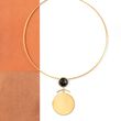 Black Onyx Disc Collar Necklace in 18kt Gold Over Sterling