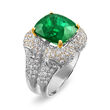 6.75 Carat Zambian Emerald and 2.00 ct. t.w. Diamond Ring in 18kt Two-Tone Gold