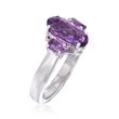 2.30 ct. t.w. Oval Amethyst Three-Stone Ring in Sterling Silver