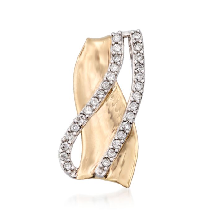 .30 ct. t.w. Diamond Crisscross Pendant in 14kt Two-Tone Gold