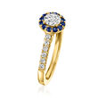 .75 ct. t.w. Lab-Grown Diamond Ring with .20 ct. t.w. Sapphires in 14kt Yellow Gold