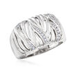 .10 ct. t.w. Diamond Bark Ring in Sterling Silver