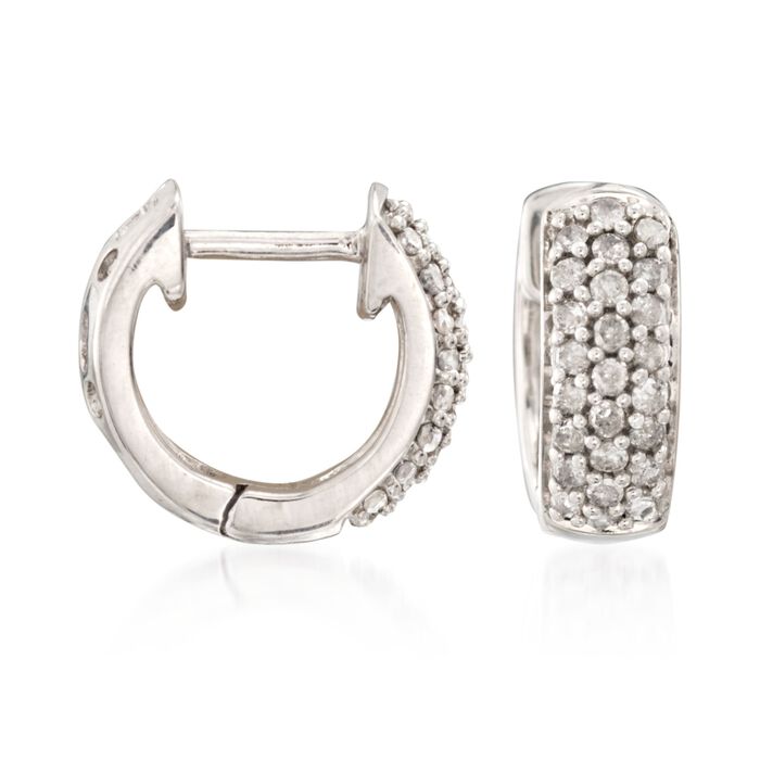 .25 ct. t.w. Diamond Huggie Hoop Earrings in Sterling Silver