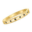 .90 ct. t.w. Sapphire Roman Numeral Bangle Bracelet in 18kt Gold Over Sterling