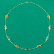 40.50 ct. t.w. Multi-Stone Station Necklace in 14kt Yellow Gold