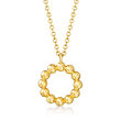 Gabriel Designs 14kt Yellow Gold Beaded Circle Pendant Necklace
