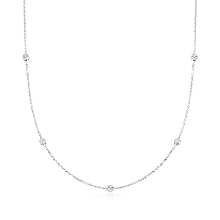 .50 ct. t.w. Lab-Grown Diamond Station Necklace in Sterling Silver