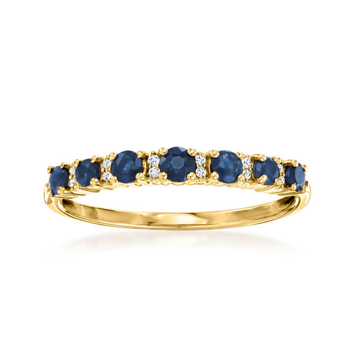 .40 ct. t.w. Sapphire Ring with Diamond Accents in 14kt Yellow Gold