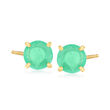 .50 ct. t.w. Round Emerald Stud Earrings in 14kt Yellow Gold